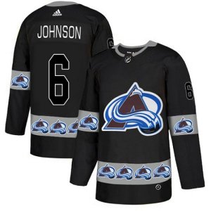 Colorado Avalanche #6 Erik Johnson Authentic Black Team Logo Fashion NHL Jersey