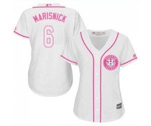 Women\'s Houston Astros #6 Jake Marisnick Authentic White Fashion Cool Base Baseball Jersey