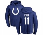 Indianapolis Colts #11 Deon Cain Royal Blue Name & Number Logo Pullover Hoodie