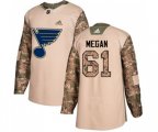 Adidas St. Louis Blues #61 Wade Megan Authentic Camo Veterans Day Practice NHL Jersey