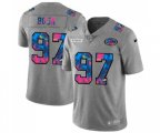 San Francisco 49ers #97 Nick Bosa Multi-Color 2020 NFL Crucial Catch NFL Jersey Greyheather