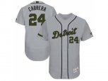 Detroit Tigers #24 Miguel Cabrera Grey Flexbase Authentic Collection Memorial Day Stitched MLB Jersey