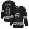 Dallas Stars #9 Mike Modano Authentic Black Team Logo Fashion NHL Jersey