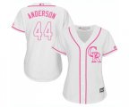 Women's Colorado Rockies #44 Tyler Anderson Authentic White Fashion Cool Base Baseball Jersey