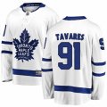 Toronto Maple Leafs #91 John Tavares Authentic White Away Fanatics Branded Breakaway NHL Jersey