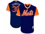New York Mets #30 Michael Conforto Scooter Authentic Royal Blue 2017 Players Weekend MLB Jersey