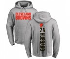 Cleveland Browns #74 Chris Hubbard Ash Pullover Hoodie