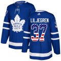 Toronto Maple Leafs #37 Timothy Liljegren Authentic Royal Blue USA Flag Fashion NHL Jersey