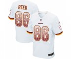 Washington Redskins #86 Jordan Reed Elite White Road Drift Fashion Football Jersey