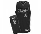 Miami Heat #3 Dwyane Wade Authentic Black Shadow Basketball Jersey