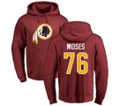 Washington Redskins #76 Morgan Moses Maroon Name & Number Logo Pullover Hoodie