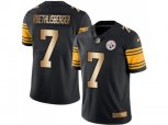 Pittsburgh Steelers #7 Ben Roethlisberger Black Stitched NFL Limited Gold Rush Jersey