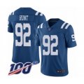 Indianapolis Colts #92 Margus Hunt Limited Royal Blue Rush Vapor Untouchable 100th Season Football Jersey