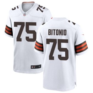 Cleveland Browns #75 Joel BitonioNike White Away Vapor Limited Jersey