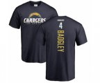 Los Angeles Chargers #4 Michael Badgley Navy Blue Backer T-Shirt