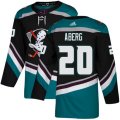 Anaheim Ducks #20 Pontus Aberg Black Teal Alternate Authentic Stitched NHL Jersey