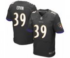 Baltimore Ravens #39 Tyler Ervin Elite Black Alternate Football Jersey