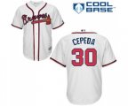 Atlanta Braves #30 Orlando Cepeda Replica White Home Cool Base Baseball Jersey