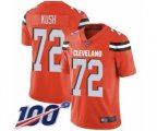 Cleveland Browns #72 Eric Kush Orange Alternate Vapor Untouchable Limited Player 100th Season Football Jersey