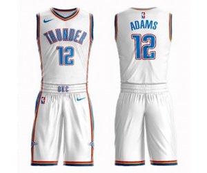 Oklahoma City Thunder #12 Steven Adams Swingman White Basketball Suit Jersey - Association Edition