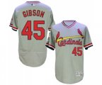 St. Louis Cardinals #45 Bob Gibson Grey Flexbase Authentic Collection Cooperstown Baseball Jersey