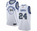 Golden State Warriors #24 Rick Barry Authentic White Hardwood Classics Basketball Jerseys