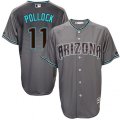 Arizona Diamondbacks #11 A. J. Pollock Replica Gray Turquoise Cool Base MLB Jersey