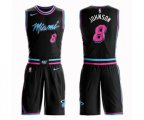 Miami Heat #8 Tyler Johnson Authentic Black Basketball Suit Jersey - City Edition