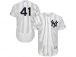 New York Yankees #41 Randy Johnson White Navy Flexbase Authentic Collection MLB Jersey
