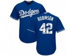 Los Angeles Dodgers #42 Jackie Robinson Authentic Royal Blue Team Logo Fashion Cool Base MLB Jersey