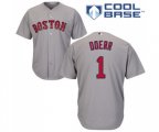 Boston Red Sox #1 Bobby Doerr Replica Grey Road Cool Base Baseball Jersey