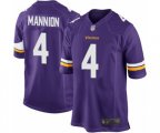 Minnesota Vikings #4 Sean Mannion Game Purple Team Color Football Jersey