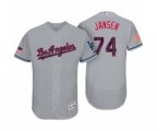 Los Angeles Dodgers #74 Kenley Jansen Gray 2017 Independence Day Flex Base Jersey