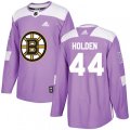 Boston Bruins #44 Nick Holden Authentic Purple Fights Cancer Practice NHL Jersey