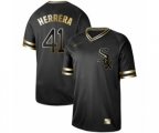 Chicago White Sox #41 Kelvin Herrera Authentic Black Gold Fashion Baseball Jersey