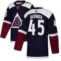 Colorado Avalanche #45 Jonathan Bernier Authentic Navy Blue Alternate NHL Jersey