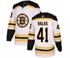 Adidas Boston Bruins #41 Jaroslav Halak Authentic White Away NHL Jersey
