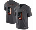 Detroit Lions #9 Matthew Stafford Limited Black USA Flag 2019 Salute To Service Football Jersey