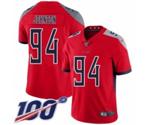 Tennessee Titans #94 Austin Johnson Limited Red Inverted Legend 100th Season Football Jersey