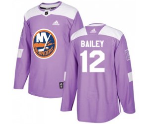 New York Islanders #12 Josh Bailey Authentic Purple Fights Cancer Practice NHL Jersey
