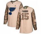 Adidas St. Louis Blues #15 Robby Fabbri Authentic Camo Veterans Day Practice NHL Jersey