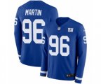 New York Giants #96 Kareem Martin Limited Royal Blue Therma Long Sleeve NFL Jersey