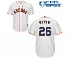 Houston Astros Myles Straw Replica White Home Cool Base Baseball Player Jersey