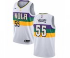 New Orleans Pelicans #55 E'Twaun Moore Authentic White NBA Jersey - City Edition