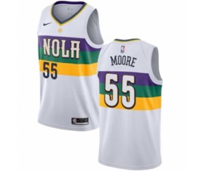 New Orleans Pelicans #55 E\'Twaun Moore Authentic White NBA Jersey - City Edition