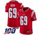 New England Patriots #69 Shaq Mason Limited Red Inverted Legend 100th Season Football Jersey