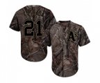 Oakland Athletics #21 Marco Estrada Authentic Camo Realtree Collection Flex Base Baseball Jersey