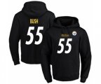 Pittsburgh Steelers #55 Devin Bush Black Name & Number Pullover Hoodie