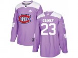 Montreal Canadiens #23 Bob Gainey Purple Authentic Fights Cancer Stitched NHL Jersey