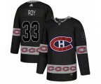 Montreal Canadiens #33 Patrick Roy Authentic Black Team Logo Fashion NHL Jersey